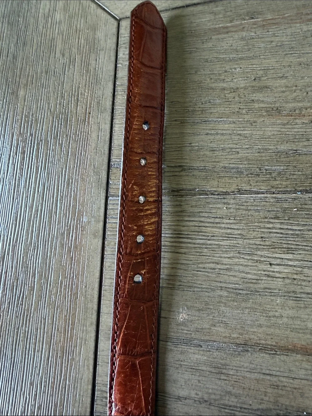Brighton Cognac Brown Leather Belt with Gold Buckle and Silver Accents